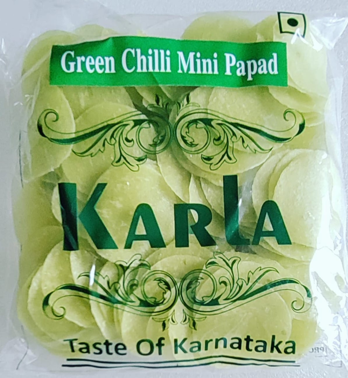 Green Chilli Mini Papad | Spicy and Crunchy Snack Delight | Karla | Saviruchi Foods