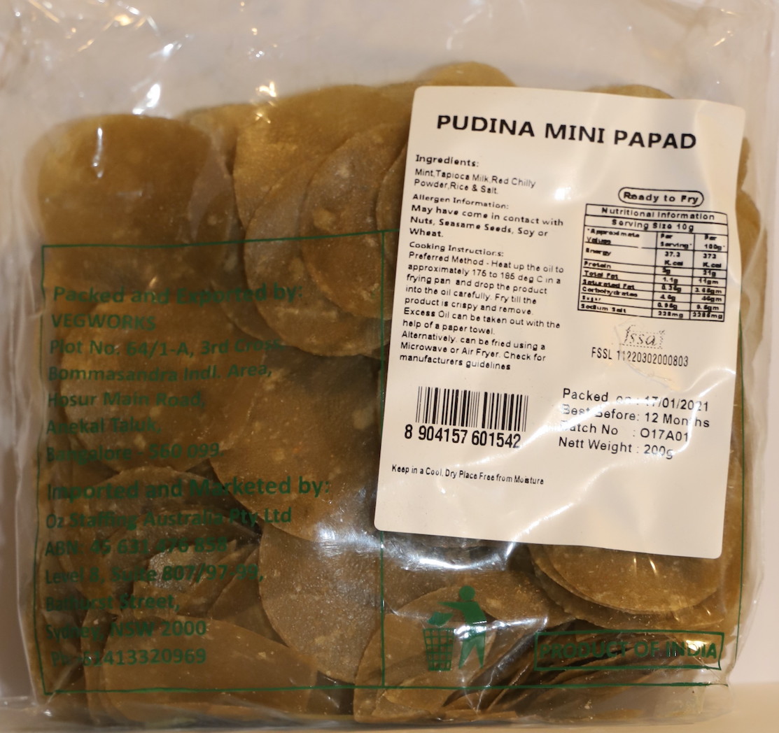 Pudina Mini Papad | Refreshing Mint Flavored Snack | Karla | Saviruchi Foods - Image 2